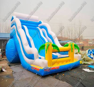 Большой надувной батут-горка "Волна - 2" 10*6*8 м