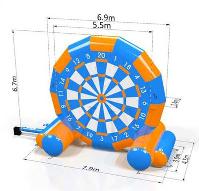 Надувной футбольный дартс «Гранд» на подкачке, диаметр 6,9 м, размер 7,9×4,5×6,7 м