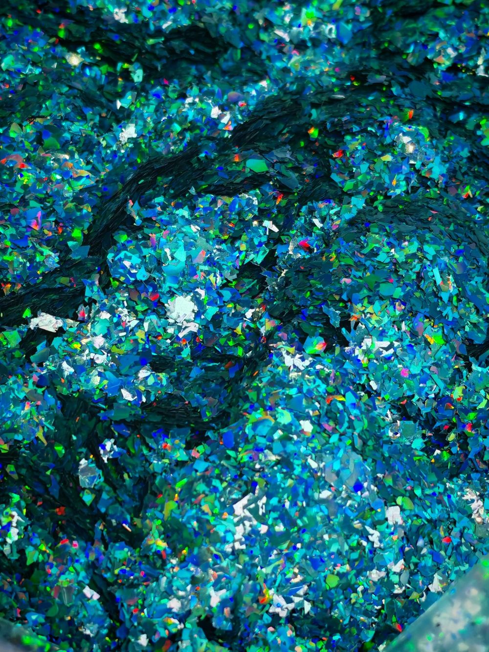 Хлопья - слюда 88808 Морской бирюзовый голографик - для литья изделий и творчества