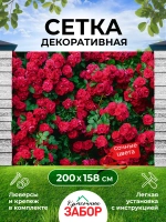 Фотосетка на забор кусты яркие цветы розы 2х1,58 м