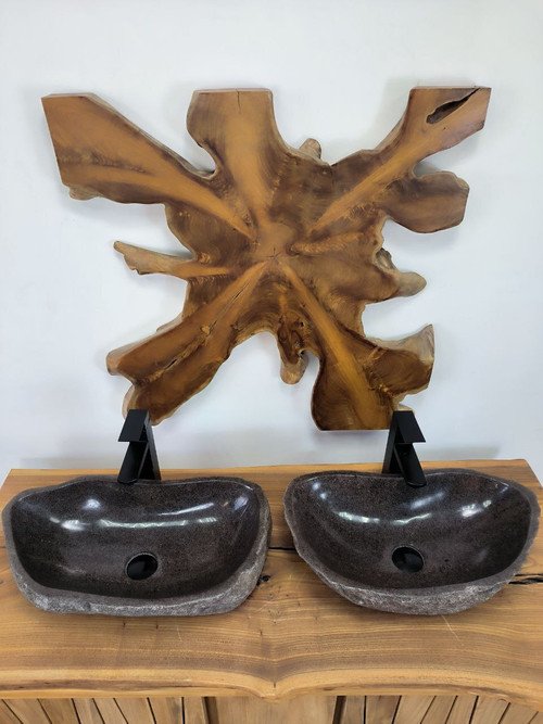 Раковина из речного камня ПАРА! RS-66305 57х31х15 из натурального камня