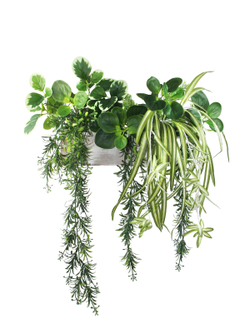 Искусственные Растения в подвесном деревянном кашпо