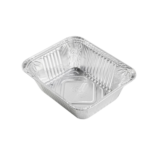 Форма алюмининевая,прямоугольная ,G-край,верхний внешний размер: 149*124мм, дно 107*82мм, выс 44мм. 1200шт/кор. объем 490мл 50мкм