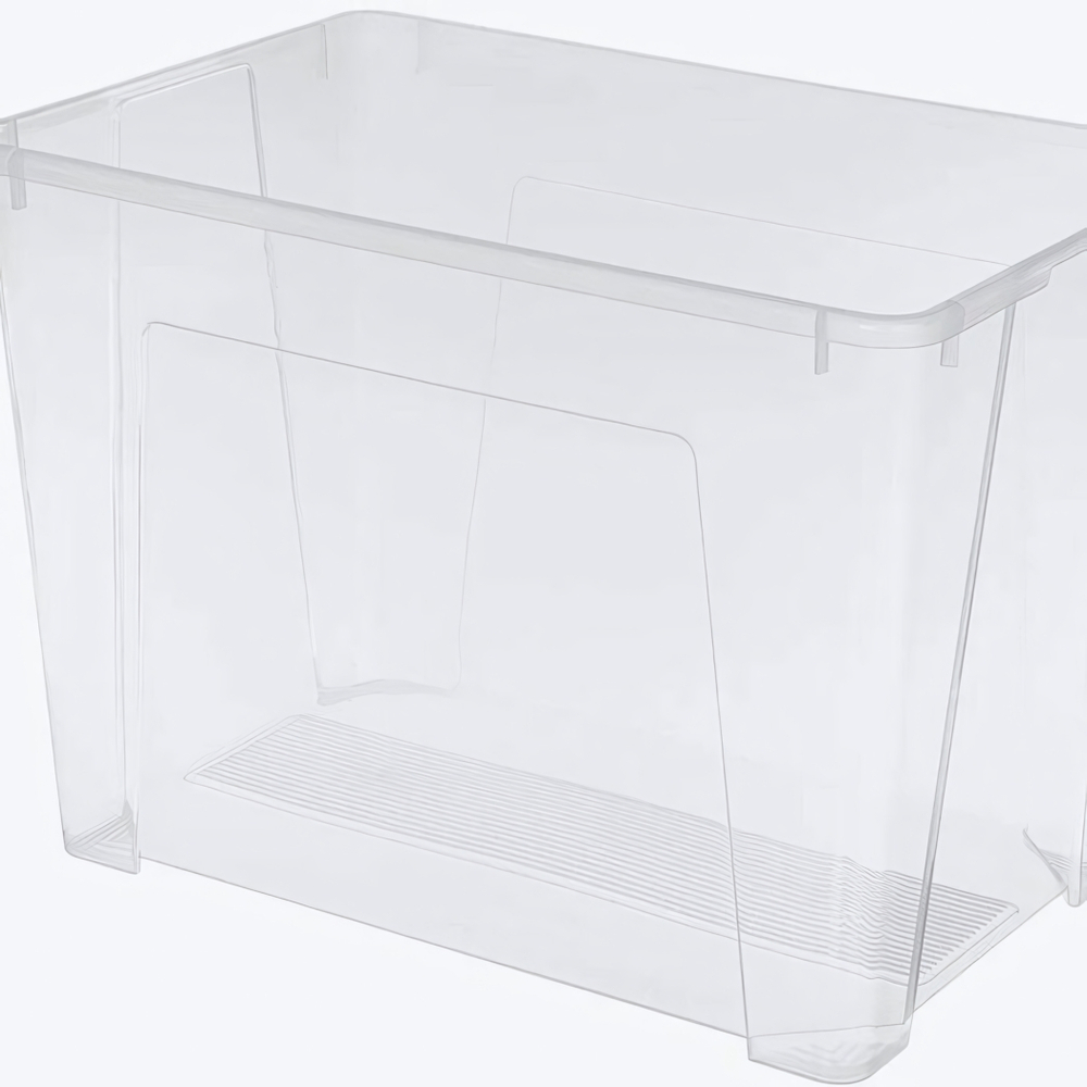 Контейнер универсальный с крышкой для хранения «TEX-BOX», бесцветный, 57.5*38*40.5см, 70л