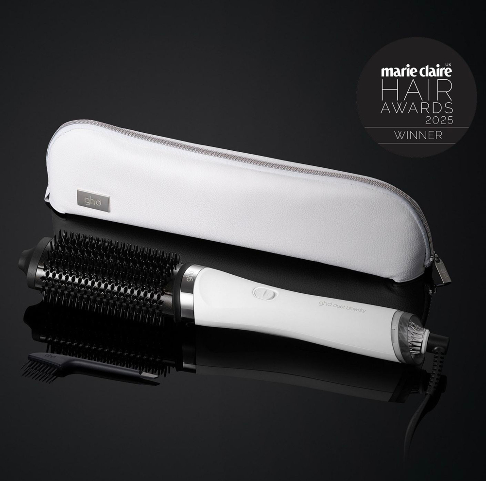 Ghd Фен-щётка Duet Blowdry HAIR DRYER BRUSH IN WHITE с термостойкой косметичкой и щёткой