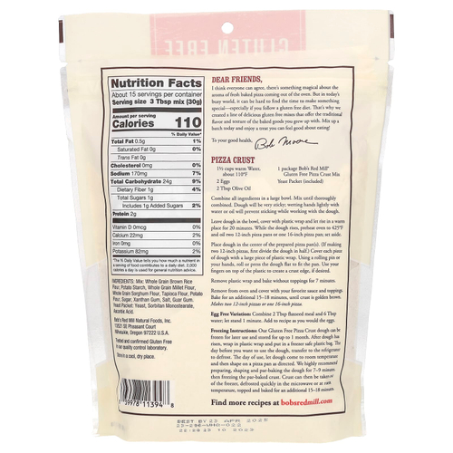 Bob's Red Mill, смесь основы для пиццы, без глютена, 454 г (16 унций)