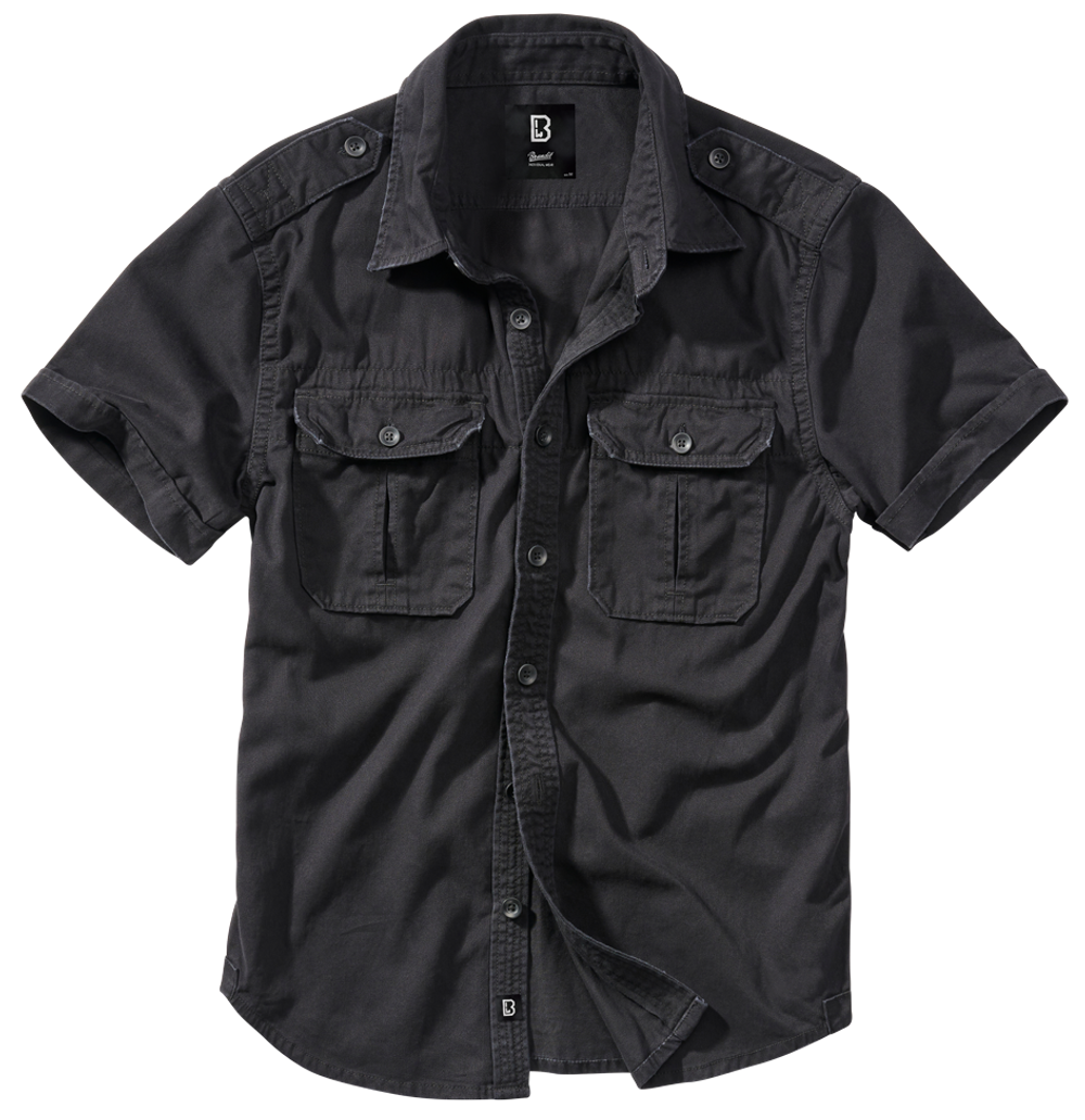 Brandit VINTAGE SHIRT SHORT SLEEVE black