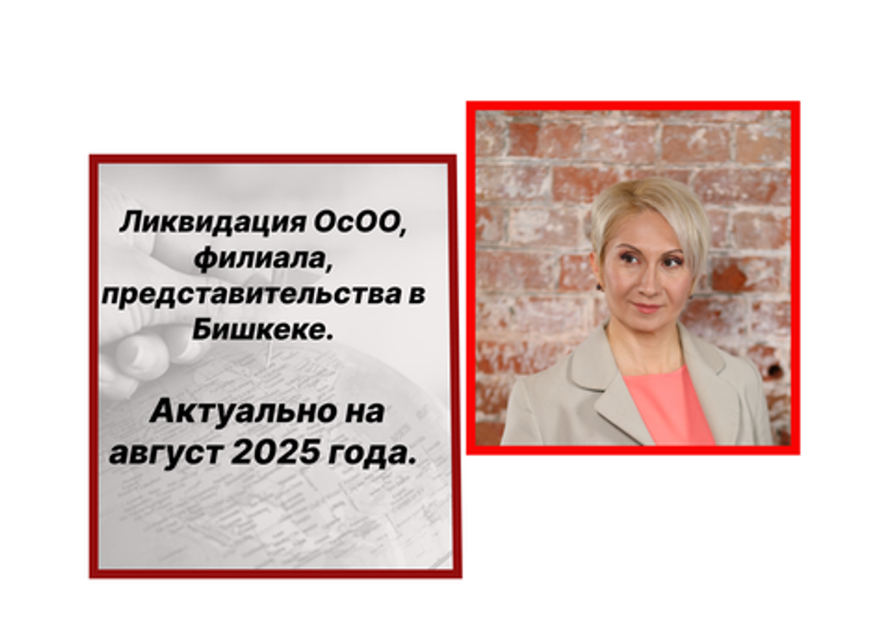 Ликвидация ОсОО, филиала или представительства в Бишкеке, Кыргызской Республике. Актуально на август 2025 года.