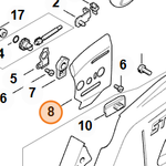 Боковой лист, внутренний 0,5 мм для бензопилы STIHL MS 361. арт.PJ26054 FARMERTEC (STIHL 1122 664 1000)