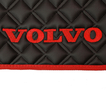 Ковры VOLVO FH-12 2009-2013г (автомат) (экокожа, черный, красный кант, красная вышивка)