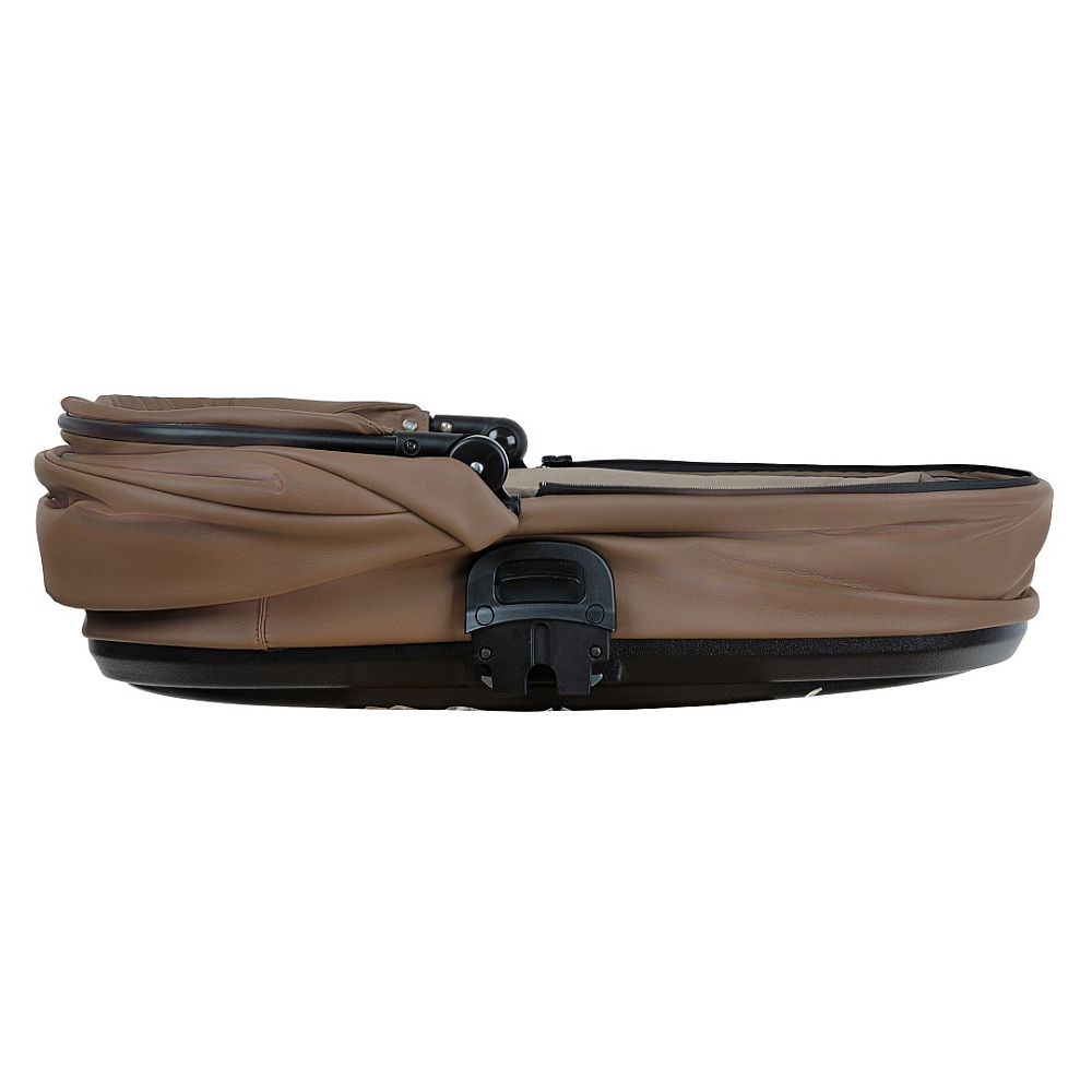 Детская коляска Roan Sol Vintage Leather 2.0 3 в 1 с автокреслом Tutis Elo Lux EduSky Black SL/11/L Camel/Black/руч.Тем.коричневый