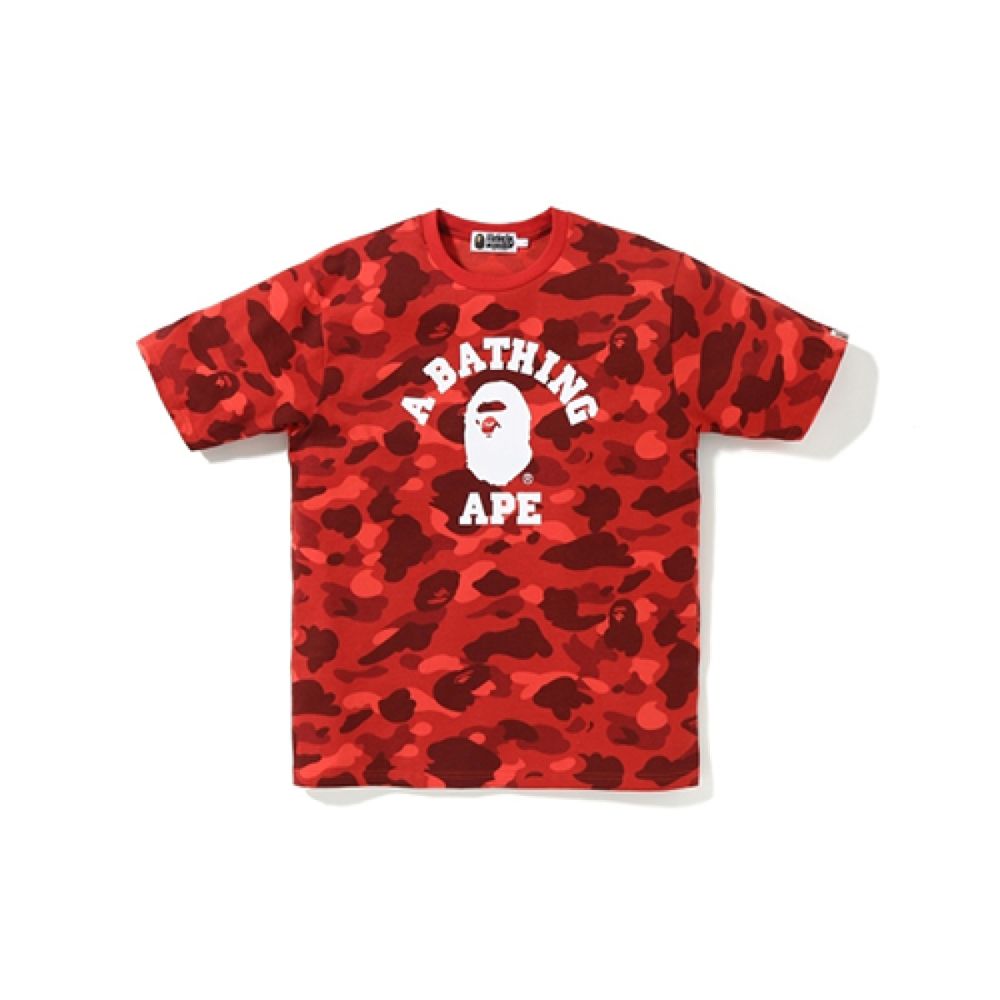 A BATHING APE Color Camo College Tee T