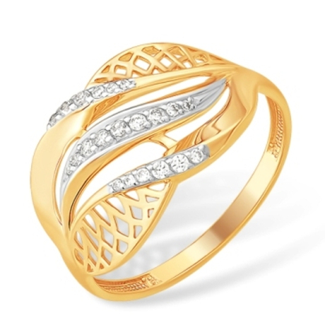 Кольцо из золота с фианитами