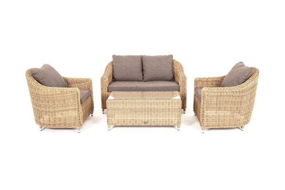 "Кон Панна" лаунж-зона из искусственного ротанга, цвет соломенный