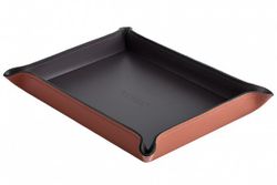 Лоток поднос А4 фигурный  PREMIUM из кожи Full Grain Toscana/Cuoietto шоколад