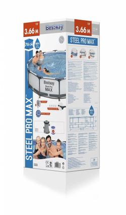 Каркасный бассейн Bestway 366х76 см + фильтр-насос 1249 л/ч (56416 BW)