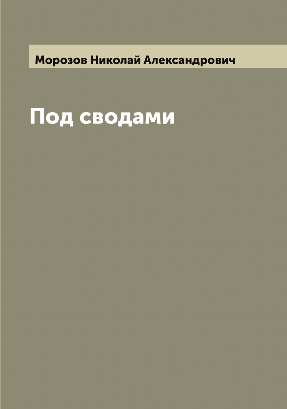 Под сводами | Морозов Николай Александрович
