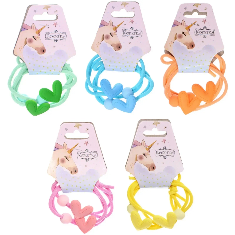 Резинки для волос детские 2шт «МЯТНЫЙ БУМ», микс 5 цветов, d-5.5см (Кокетка)