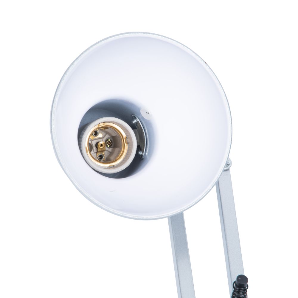 TLI-221 SILVER E27 Светильник настольный. Цоколь Е27. 60W. Механический выключатель. Серебристый. ТМ Uniel