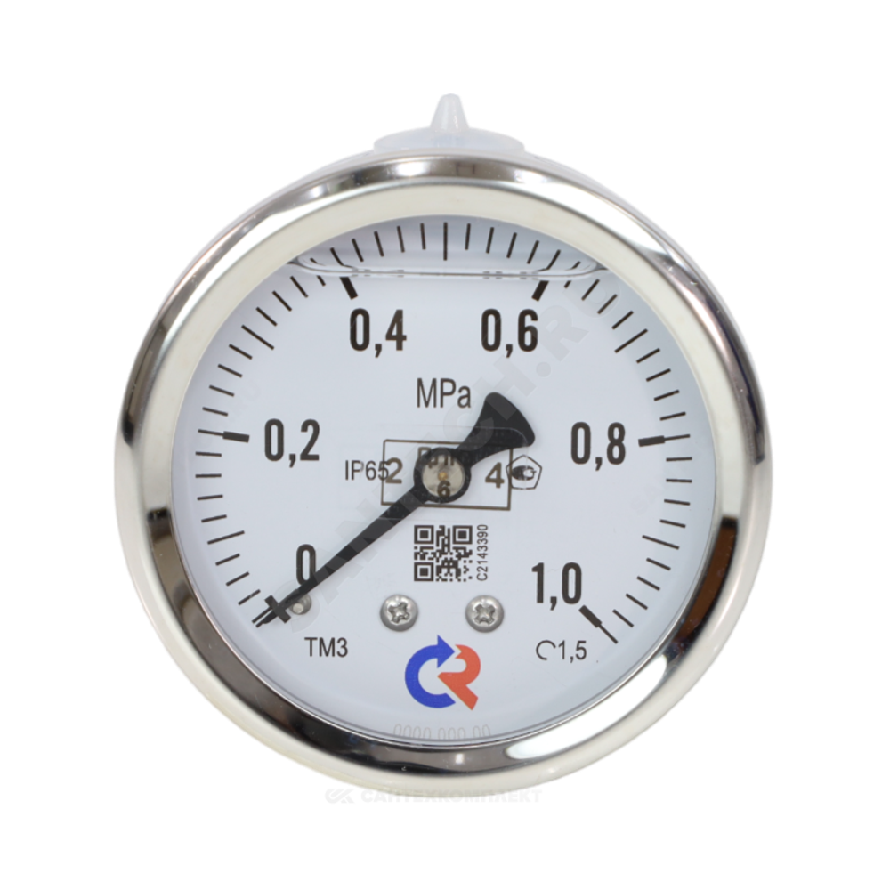 Манометр гидрозаполненный ТМ-320Т.10 осевой Дк63мм 0-1,0 МПа кл.1,5 G1/4" глицерин Росма 00000026326