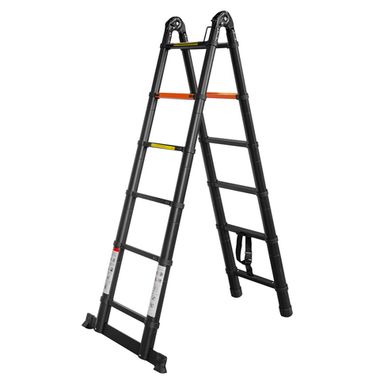 Лестница-стремянка телескопическая алюм. бытовая 1.9+1.9м (6+6 ступ.) RockForce##Rock FORCE RF-UP190-M
