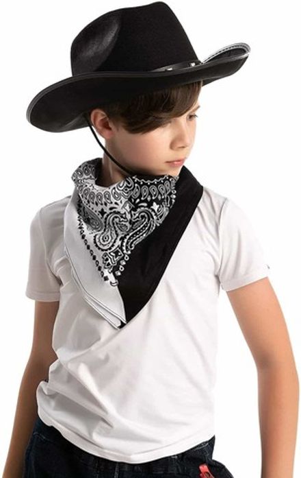 Бандана черно-белая пейсли огурцы