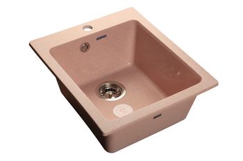 GRANFEST Мойка мрамор PRACTIC  GF-P--505  1-чаш. 505*430мм св-роз   арт.GF-