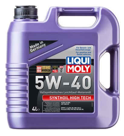 Масло Liqui Moly Synthoil High Tech 5W40 SN A3/B4 (4л) ПАО-синтетика
