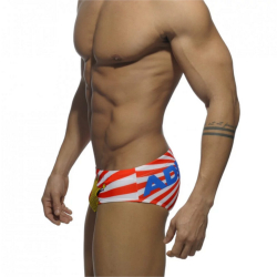 Мужские плавки брифы оранжево-белые SuperHero Addicted