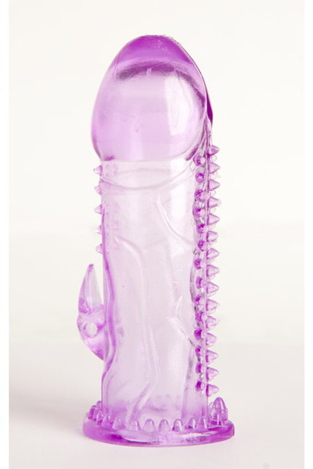 Стимулирующая насадка на пенис с клиторальным массажером Toyfa (Цвет: фиолетовый)