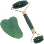 Массажер для лица и шеи декольте и скребок «Gua sha», цвет изумрудный опал