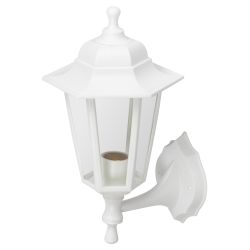 Садово-парковый светильник ЭРА НБУ 06-60-001 белый 6 гранный настенный IP44 Е27 max60Вт