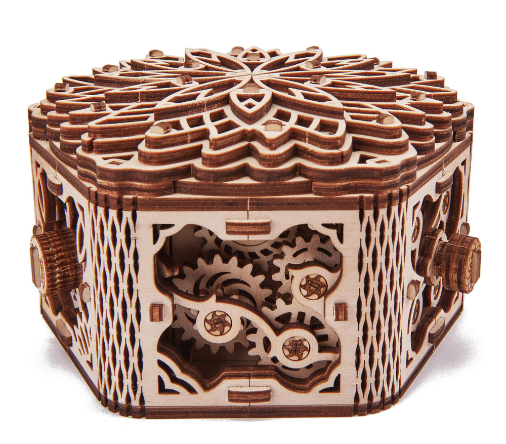 Механическая шкатулка из дерева Wood Trick Таинственный цветок