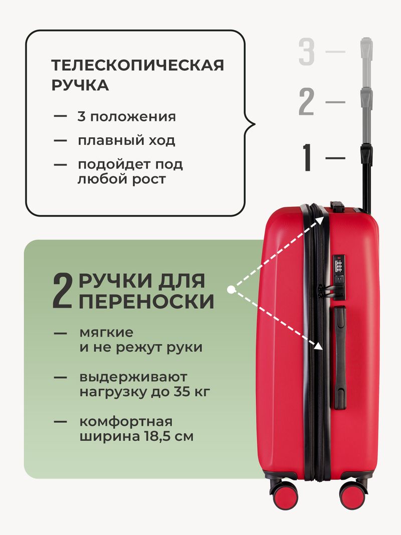 Чемодан L с кейсом в комплекте Красный