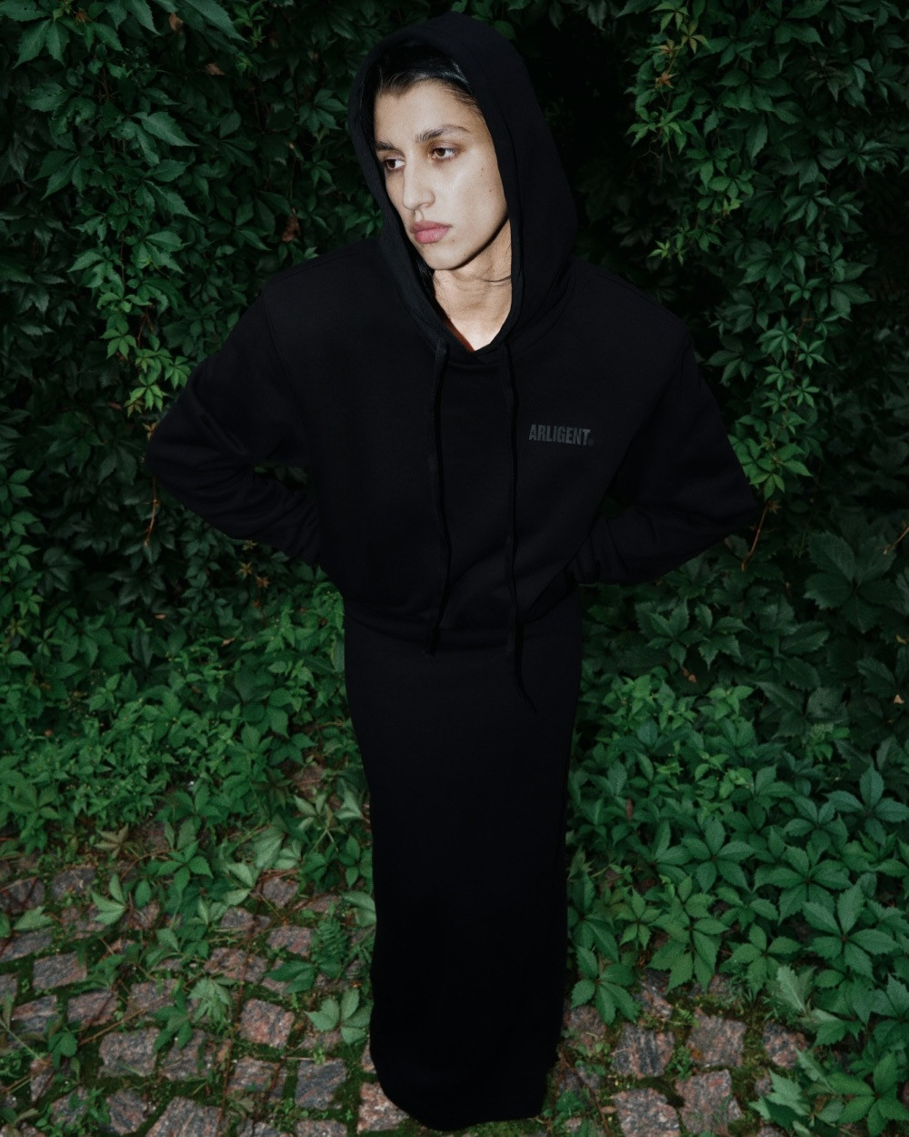 Платье-худи в длине макси