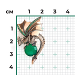 Подвеска «Дракон» из красного золота с халцедоном и фианитами