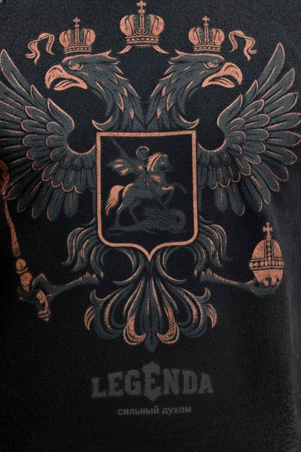 Футболка оверсайз LEGENDA Герб черная
