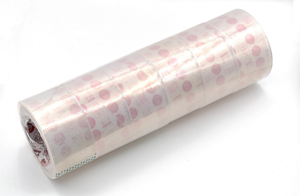 Клейкая лента БЕСШУМНАЯ упаковочная ультрапрозрачная - 50мм/45м - Упаковка 6 штук