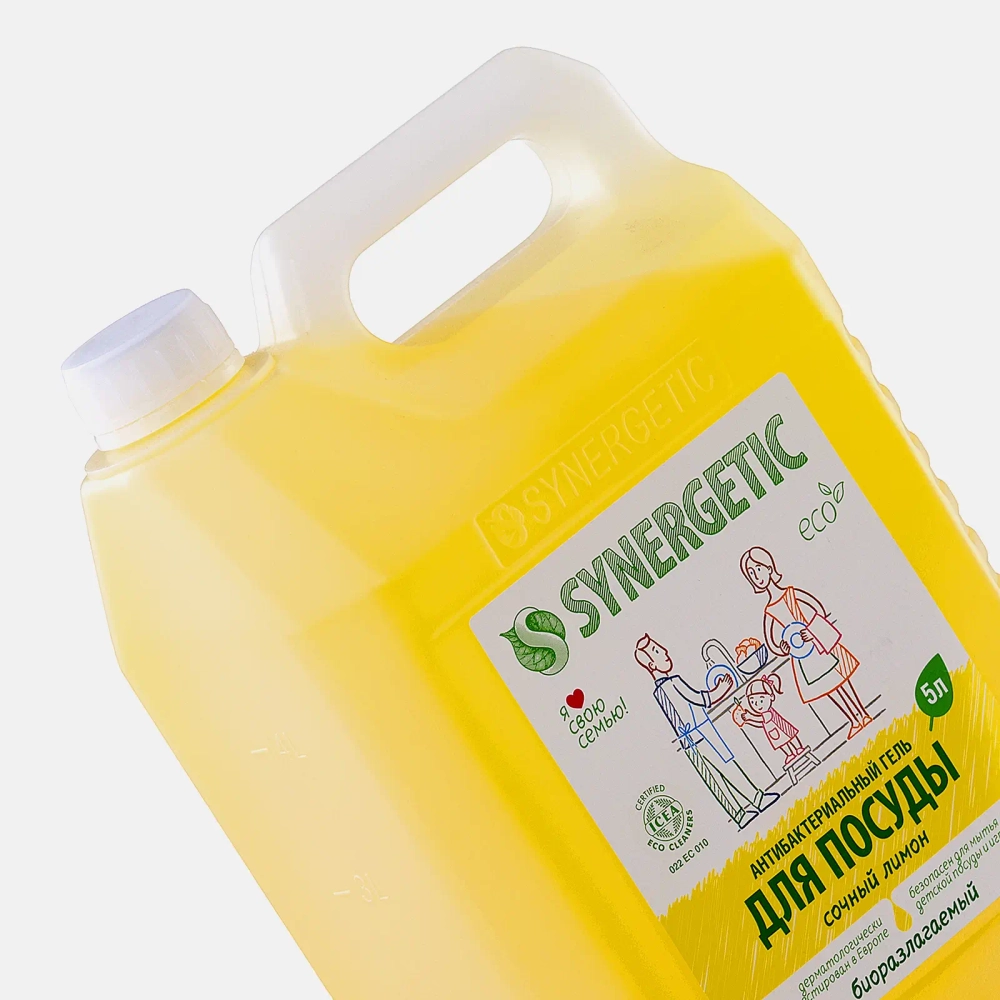 Гель для мытья посуды Synergetic антибактериальный детский 5л