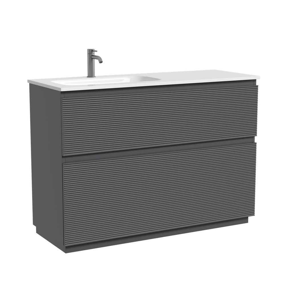 Тумба напольная SANCOS Folk Floor левая 1190х445х850, c двумя ящиками оснащенными доводчиками, Grey soft, арт.FL120FLGS