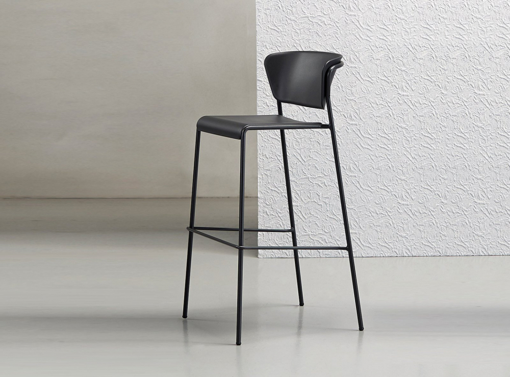 Стул полубарный пластиковый Scab Design Lisa Technopolymer, антрацит