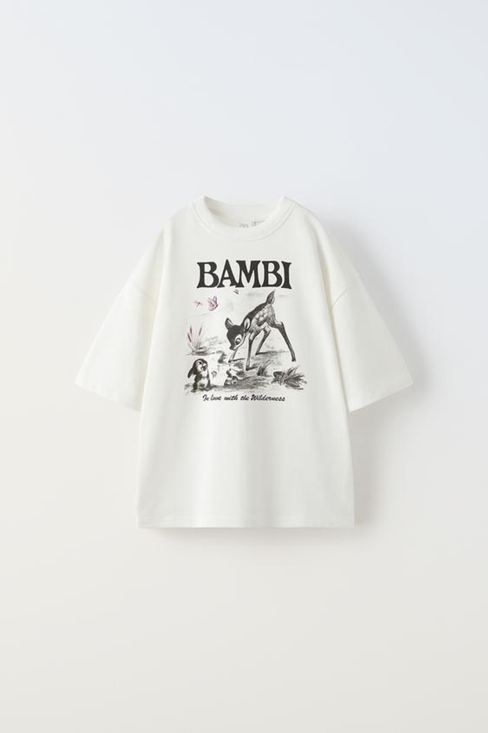 ZARA ФУТБОЛКА С ПРИНТОМ «БЭМБИ» © DISNEY, БЕЛЫЙ