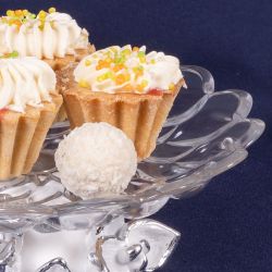 Фруктовница Орхидея Лайм Белая с чашей из стекла