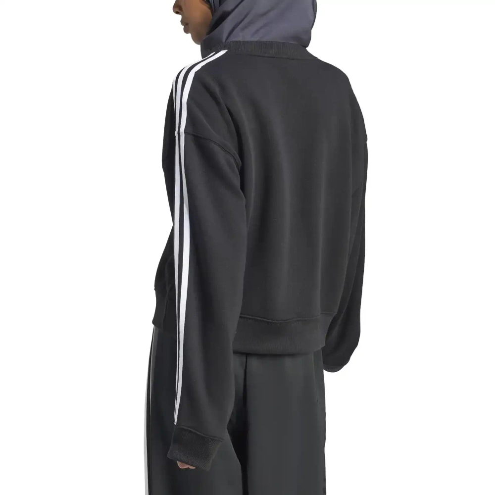 Баскетбольная женская толстовка adidas 3-Stripes Crew Sweatshirt Black