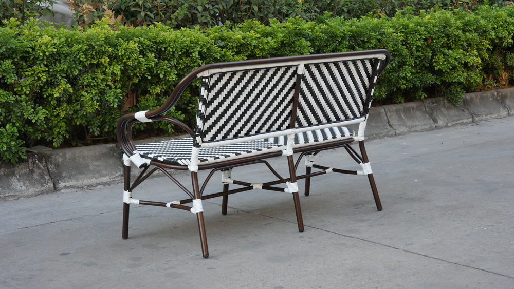 "Кабри" диван двухместный из искусственного ротанга, цвет черно-белый