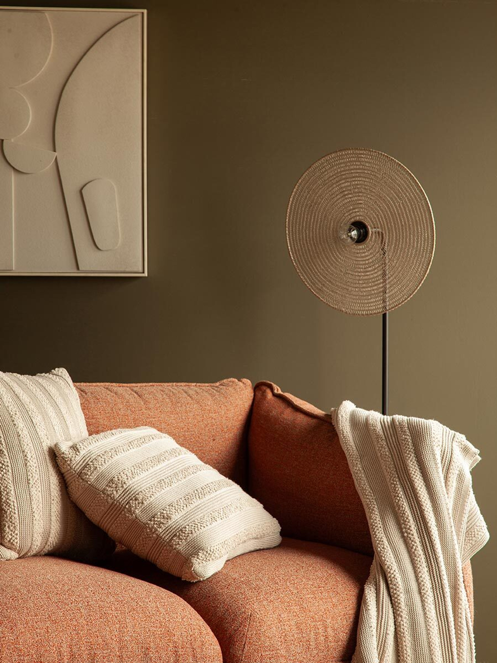 Подушка из хлопка с буклированной вязкой светло-серого цвета из коллекции essential, 45х45 см