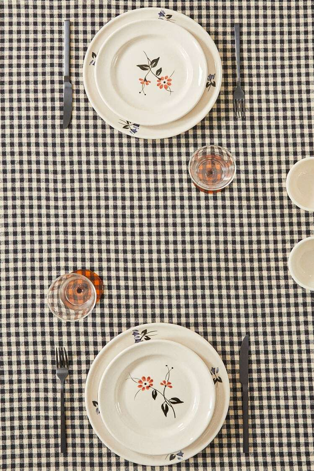 ZARA HOME ЛЬНЯНАЯ СКАТЕРТЬ В КЛЕТКУ В КЛЕТКУ, ЧЕРНЫЙ