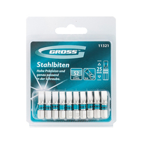 Набор бит SL6,0х25 мм, 10 шт, Gross, 11321