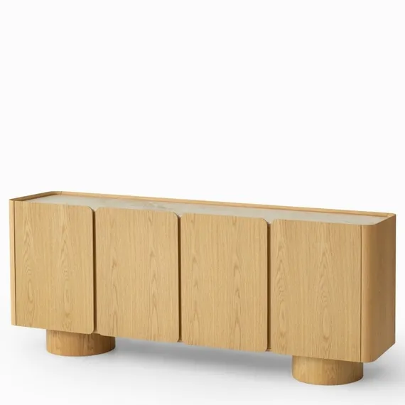 Комод Velto с 4 ящиками, 180х73х40 см, светлый дуб, керамика