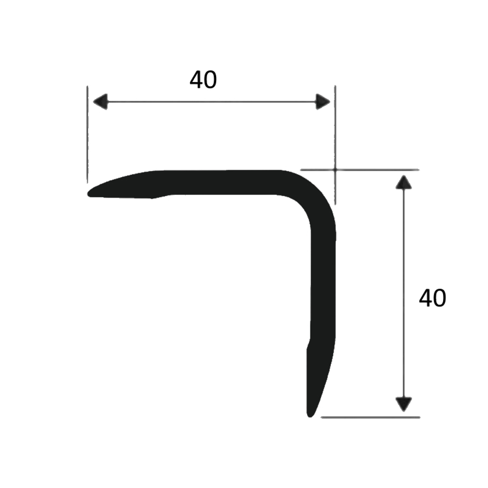 Угол 40*40мм "DO-4" 2,7м Серебро глянец анод. алюм.